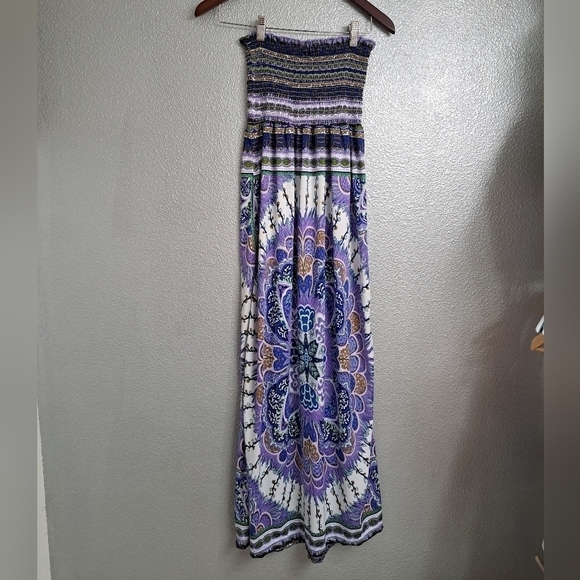 Strapless Multi Colored Maxi Dress - Picture 4 of 7